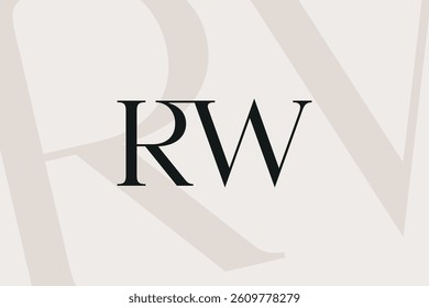 RW or WR letter logo icon design. Classic style luxury initials monogram.
