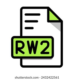 RW2 File Format Icon. Type File extension symbol icons, vector illustration.