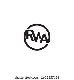 Logotipo de la letra de RWA, Logotipo de las iniciales de RWA, Logotipo inicial de RWA Diseño de Plantilla Ilustración vectorial