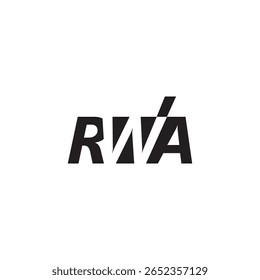 Logotipo de la letra de RWA, Logotipo de las iniciales de RWA, Logotipo inicial de RWA Diseño de Plantilla Ilustración vectorial