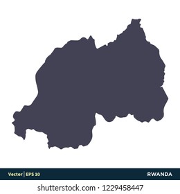 Rwanda - Africa Countries Map Icon Vector Logo Template Illustration Design. Vector EPS 10.
