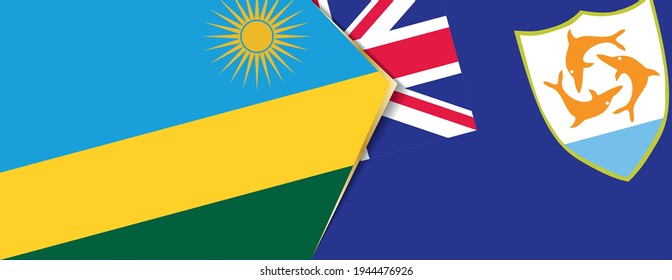 Rwanda and Anguilla flags, two vector flags symbol of relationship or confrontation.