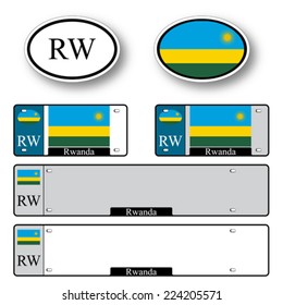 rwanda auto set against white background, abstract vector art illustration, image contains transparency