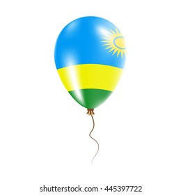 Rwanda balloon with flag. Bright Air Balloon in the Country National Colors. Country Flag Rubber Balloon. Vector Illustration.