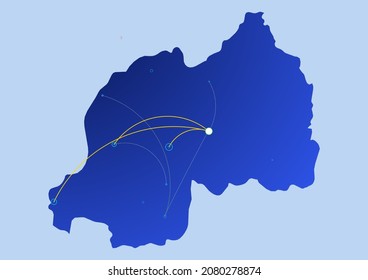 Rwanda concept map, illustration of Rwanda for internet or innovation or technology. File is suitable for digital editing and prints of all sizes.