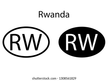Rwanda country code icon.  Iso code country domain name.  - Rwanda abbreviated. vector
