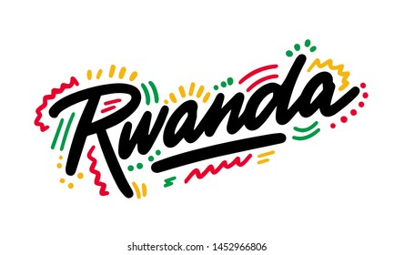 Rwanda country text suitable for a logo icon or typography design