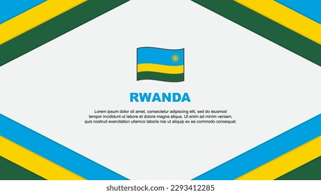 Plantilla de diseño de fondo de resumen de la bandera de Ruanda. Ilustración del vector de caricaturas del Día de la Independencia de Ruanda. Plantilla de Ruanda