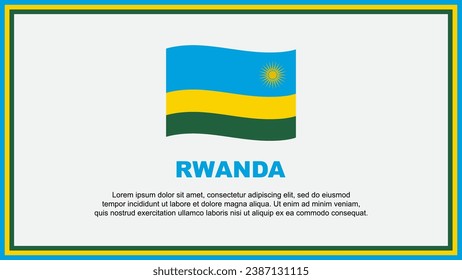 Abstrakte Hintergrunddesign-Vorlage für die ruandische Flagge. Ruanda Independence Day Banner Social Media Vektorgrafik. Ruanda-Banner