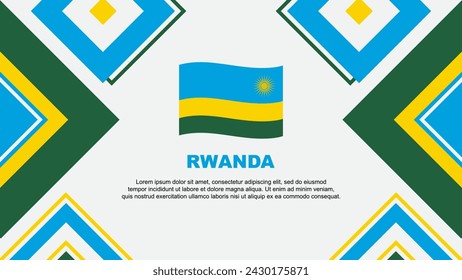 Rwanda Flag Abstract Background Design Template. Rwanda Independence Day Banner Wallpaper Vector Illustration. Rwanda Independence Day
