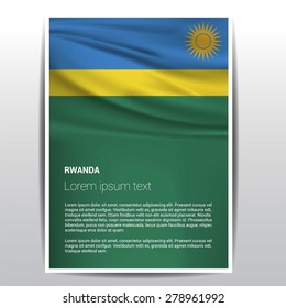 Rwanda flag Brochure - Vector Flyer Cover Page Design
