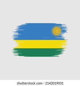 Rwanda Flag Brush. National Flag