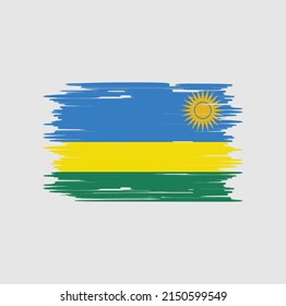 Pincel de bandera de Ruanda. Bandera nacional