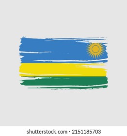 Rwanda Flag Brush. National Flag