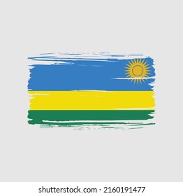 Rwanda Flag Brush. National Flag