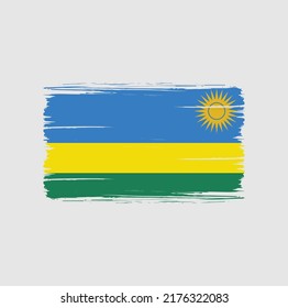 Pincel de bandera de Ruanda. Bandera nacional