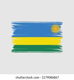Pincel de bandera de Ruanda. Bandera nacional