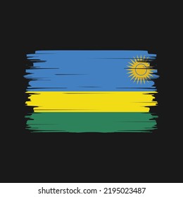 Pincel de bandera de Ruanda. Bandera nacional