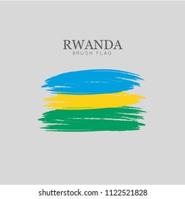 Rwanda Flag Brush Stroke - Vector watercolor painting