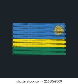 Rwanda Flag Brush Strokes. National Flag