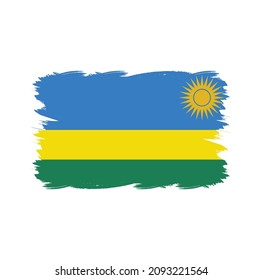 Ataques pintados en el pincel de la bandera de Ruanda 