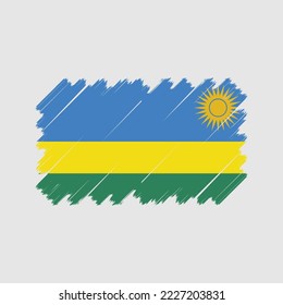 Rwanda Flag Brush Vector Illustration