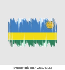 Rwanda Flag Brush Vector Illustration