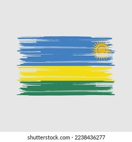 Rwanda Flag Brush Vector Illustration