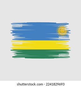 Rwanda Flag Brush Vector Illustration