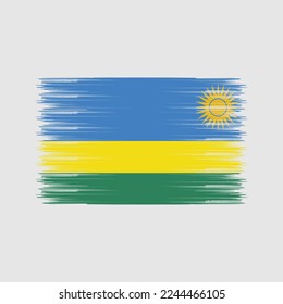 Rwanda Flag Brush Vector Illustration