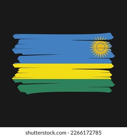 Rwanda Flag Brush Vector Illustration