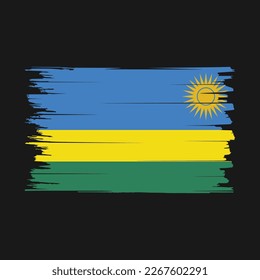 Ilustración del vector del pincel de bandera de Ruanda