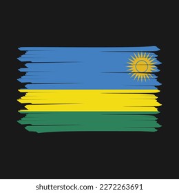Rwanda Flag Brush Vector Illustration