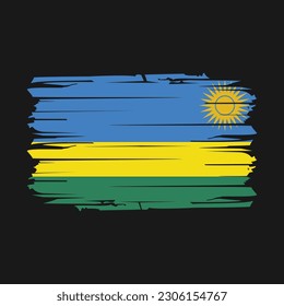 Ruanda-Flagge - Vektorgrafik mit Pinselspitze