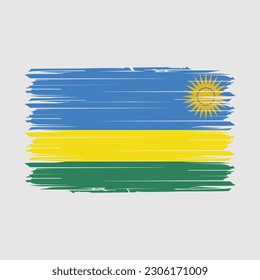 Rwanda Flag Brush Vector Illustration