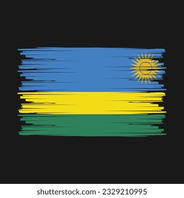 Ilustración del vector del pincel de bandera de Ruanda