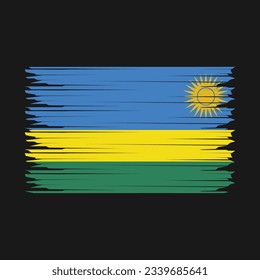 Rwanda Flag Brush Vector Illustration