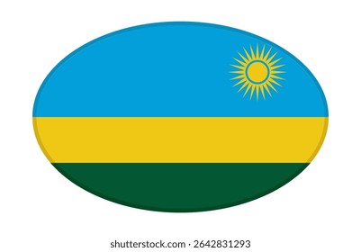 Rwanda flag ellipse shaped. vector	