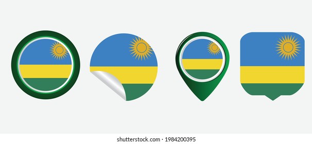 Rwanda flag. flat icon symbol vector illustration