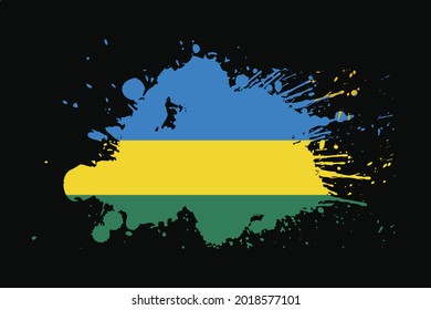 Rwanda Flag With Grunge Effect Design. It will be used t-shirt graphics, print, poster and Background.