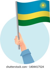 Rwanda flag in hand icon