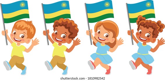 Rwanda flag in hand set