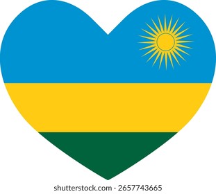 Rwanda flag heart shaped icon illustrator country flags  symbol nation  