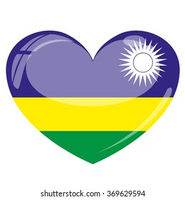 Rwanda Flag Heart Vector Silhouette