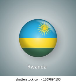 Rwanda flag icon circle 3d gradient isolated