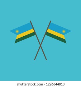 Rwanda flag icon in flat design. Independence day or National day holiday concept.