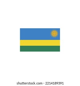 Diseño de estilo plano de la bandera de Ruanda. Ilustración vectorial de la bandera de Rwanda. aislado de fondo blanco.