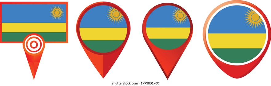 Rwanda flag icon . web icon set . icons collection. Simple vector illustration.