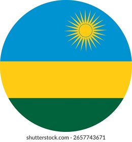 Bandera de Ruanda ilustrador banderas de país símbolo redondo banderas circulares de la nación