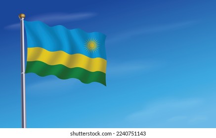 Ruanda-Flagge für Unabhängigkeitstag-Hintergrund - Vektorgrafik
